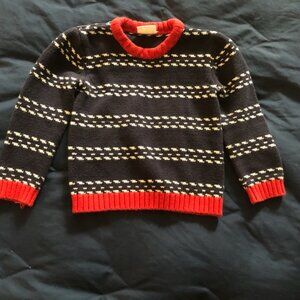 Crazy 8, Navy and white sweater with red trim, size 3T